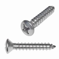 OPTS8114S #8 X 1-1/4" Oval Head, Phillips, Tapping Screw, Type A, 18-8 Stainless